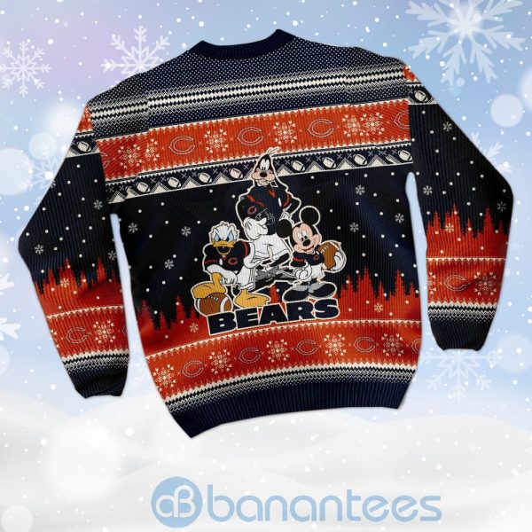 Chicago Bears Disney Donald Duck Mickey Mouse Goofy Custom Name Christmas 3D Sweater Product Photo