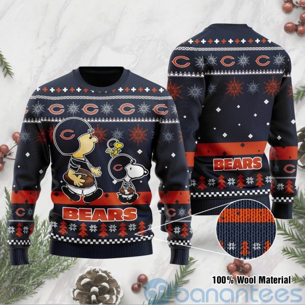 Chicago Bears Funny Charlie Brown Peanuts Snoopy Ugly Christmas 3D Sweater Product Photo