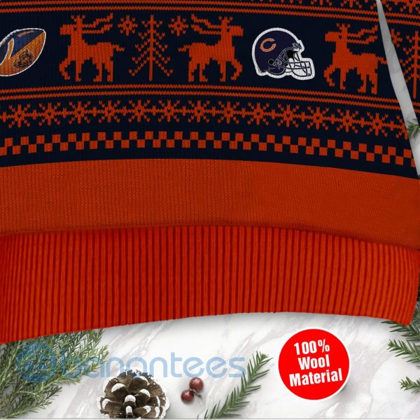 Chicago Bears Grateful Dead SKull And Bears Custom Name Ugly Christmas 3D Sweater Product Photo