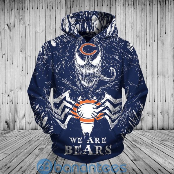 Chicago Bears Hoodie Men's Venom Pullover 3D Hoodie Product Photo