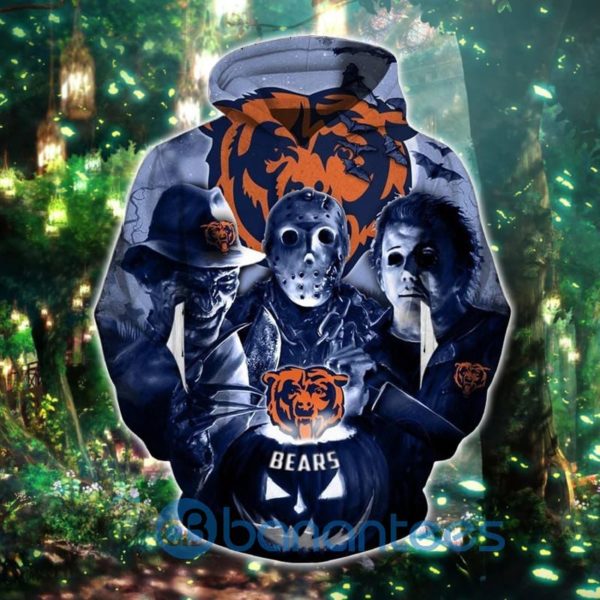Chicago Bears Hoodies 3D Halloween Horror Night Hoodie Zip Hoodie Product Photo