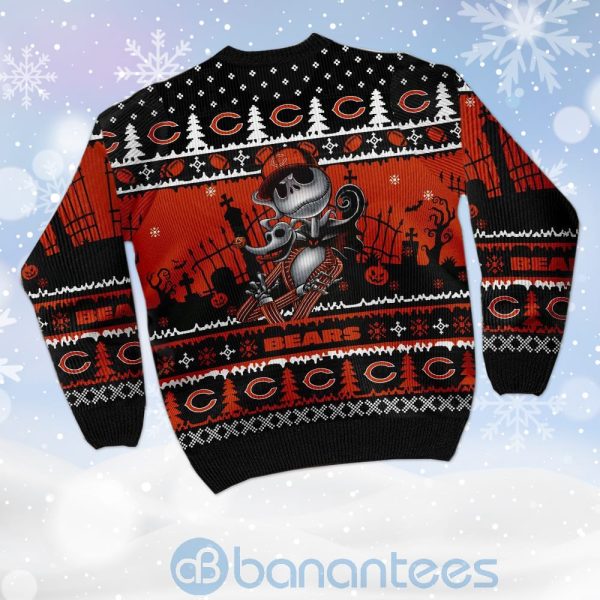 Chicago Bears Jack Skellington Halloween Ugly Christmas 3D Sweater Product Photo