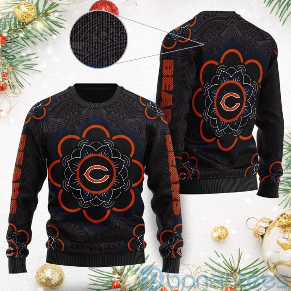 Chicago Bears Mandala Logo Ugly Christmas 3D Sweater Product Photo