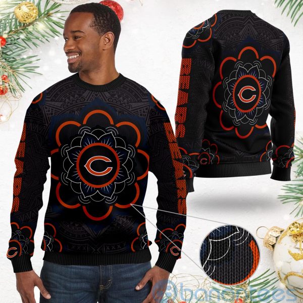 Chicago Bears Mandala Logo Ugly Christmas 3D Sweater Product Photo