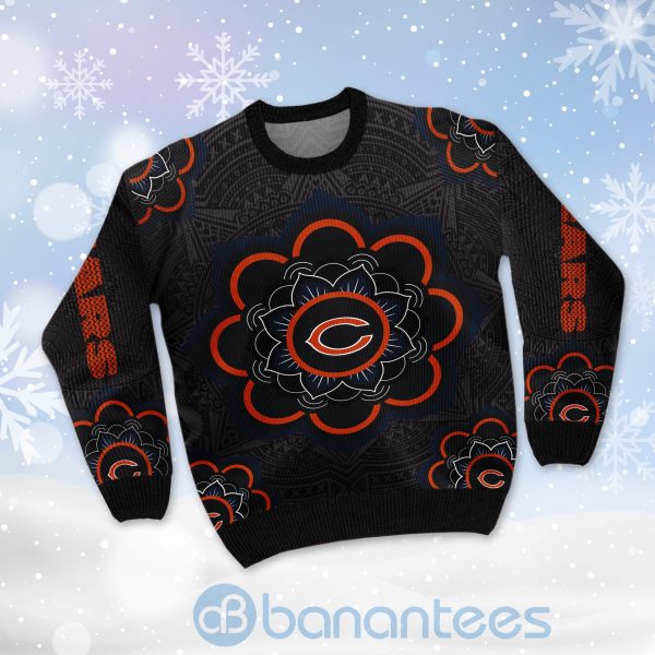 Chicago Bears Mandala Logo Ugly Christmas 3D Sweater Product Photo