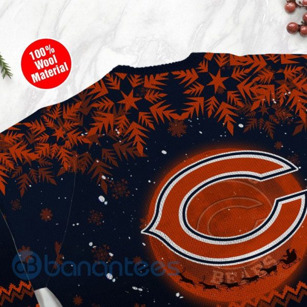 Chicago Bears Santa Claus In The Moon Ugly Christmas 3D Sweater Product Photo