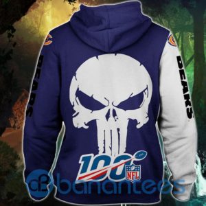 Chicago Bears Skull Design Full Printed 3D Hoodie Zip Hoodie Product Photo