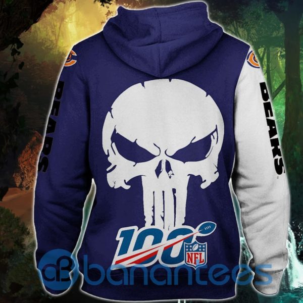 Chicago Bears Skull Design Full Printed 3D Hoodie Zip Hoodie Product Photo