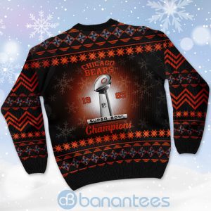 Chicago Bears Super Bowl Champions Cup Ugly Christmas 3D Sweater Product Photo