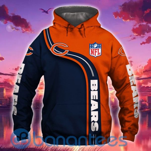 Chicago Bears Zip All Over Printed 3D Hoodie, Zip Hoodie Bears Product Photo