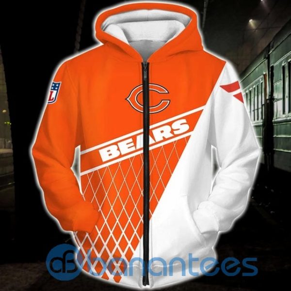 Chicago Bears Zip Up 3D Hoodie All Over Printed Product Photo