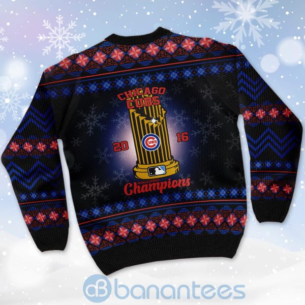 Chicago Cubs World Series Champions Ugly Christmas 3D Sweater Product Photo