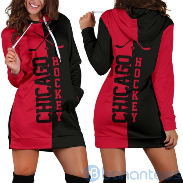 Chicago Hockey Hoodie Dress For Women Product Photo