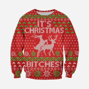Christmas Bitches Knitting Pattern Merry Christmas Full Printed 3D Shirt - 3D Sweatshirt - Red