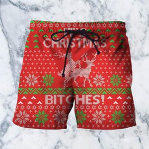 Christmas Bitches Knitting Pattern Merry Christmas Full Printed 3D Shirt - Short Pant - Red