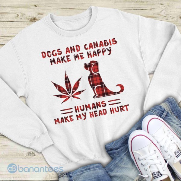 Christmas Dog And Cannabis Make Me Happy Graphic Unisex Sweatshirt Product Photo