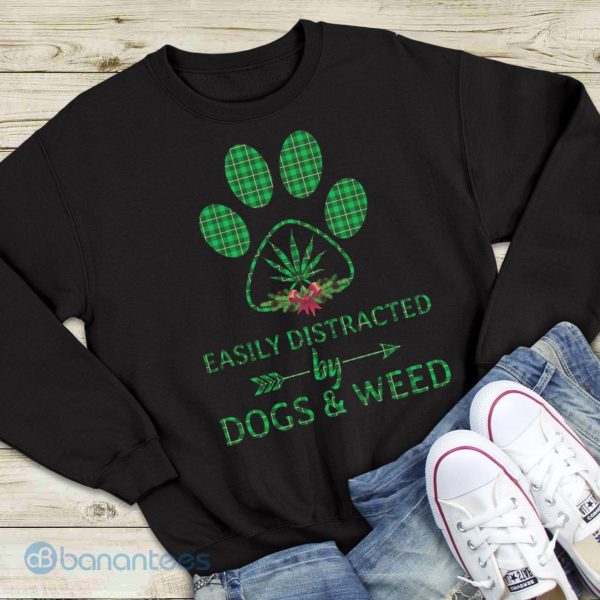 Christmas Easily Distracted By Dog And Weed Graphic Unisex Sweatshirt Product Photo