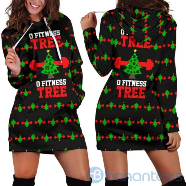 Christmas Fitness Tree Hoodie Dress For Women Product Photo