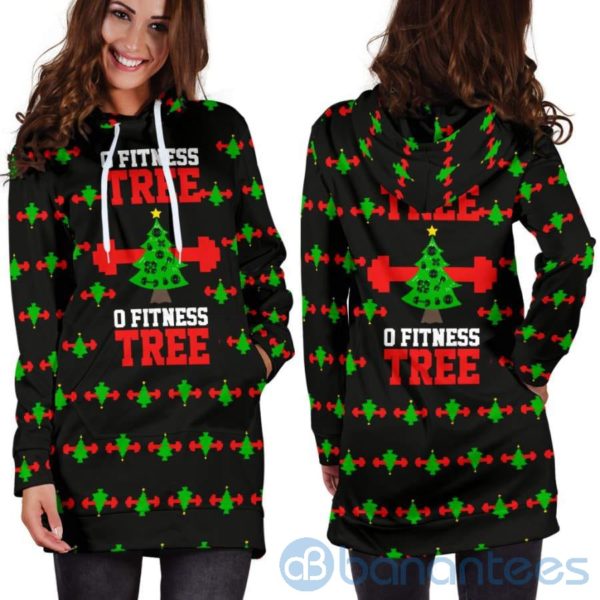 Christmas Fitness Tree Hoodie Dress For Women Product Photo