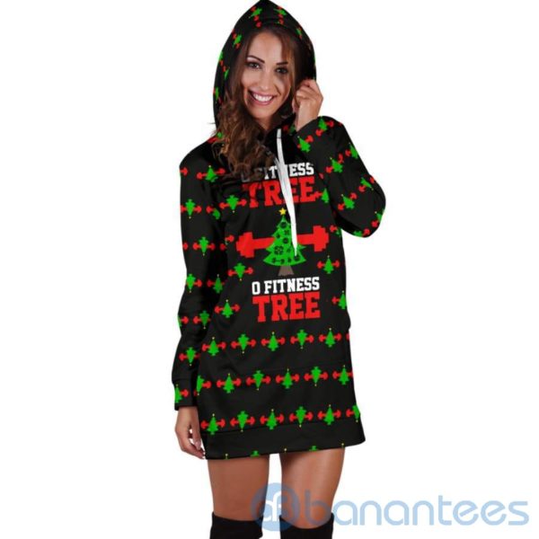 Christmas Fitness Tree Hoodie Dress For Women Product Photo