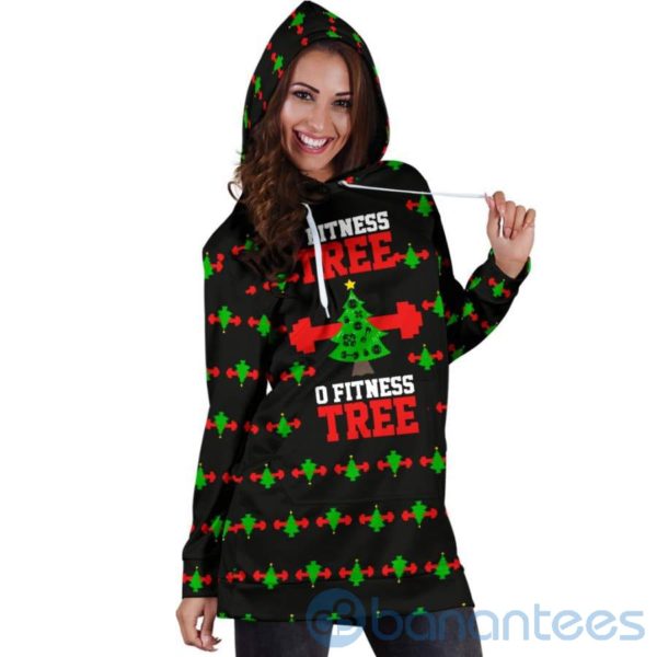Christmas Fitness Tree Hoodie Dress For Women Product Photo