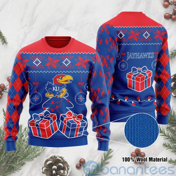 Christmas Gift Kansas Jayhawks Funny Ugly Christmas 3D Sweater Product Photo