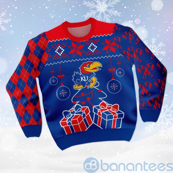 Christmas Gift Kansas Jayhawks Funny Ugly Christmas 3D Sweater Product Photo