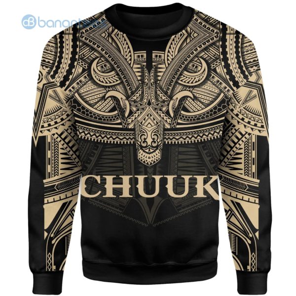 Chuuk Polynesian Black All Over Printed 3D Sweatshirt Product Photo