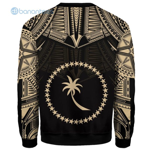 Chuuk Polynesian Black All Over Printed 3D Sweatshirt Product Photo