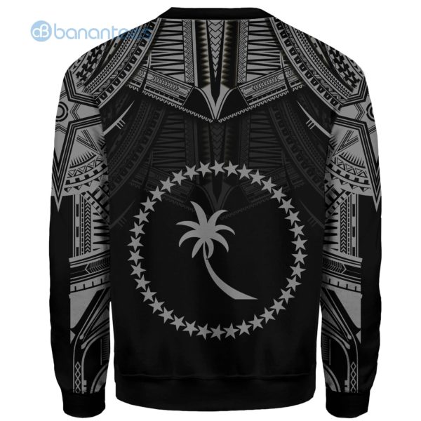 Chuuk Polynesian Pattern Grey And Black All Over Printed 3D Sweatshirt Product Photo