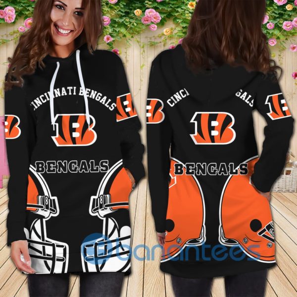 Cincinnati Bengals All Over Printed 3D Hoodie Dress For Women Product Photo