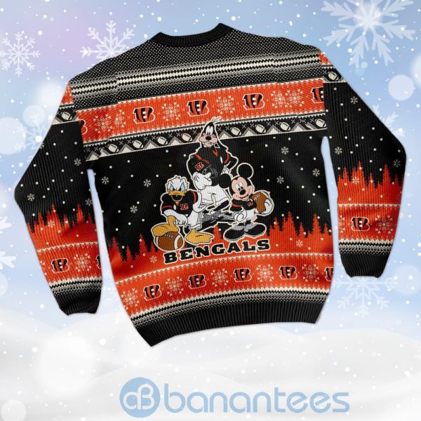 Cincinnati Bengals Disney Donald Duck Mickey Mouse Goofy Custom Name Christmas 3D Sweater Product Photo