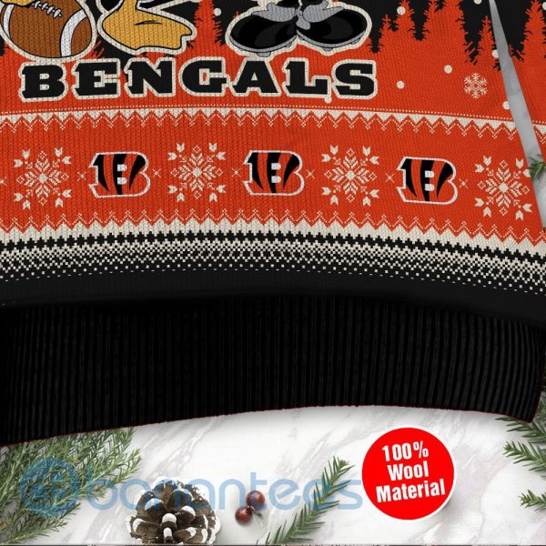 Cincinnati Bengals Disney Donald Duck Mickey Mouse Goofy Custom Name Christmas 3D Sweater Product Photo
