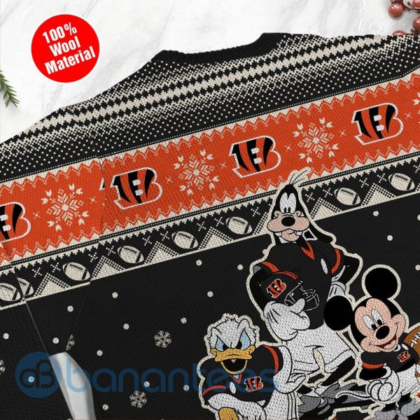Cincinnati Bengals Disney Donald Duck Mickey Mouse Goofy Custom Name Christmas 3D Sweater Product Photo