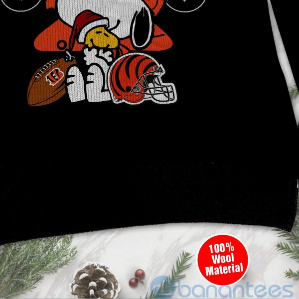Cincinnati Bengals Funny Charlie Brown Peanuts Snoopy Christmas Tree Ugly Christmas 3D Sweater Product Photo