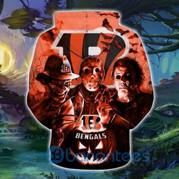 Cincinnati Bengals Hoodies 3D Zip Hoodie Halloween Horror Night Full Printed Product Photo