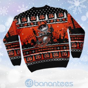 Cincinnati Bengals Jack Skellington Halloween Ugly Christmas 3D Sweater Product Photo