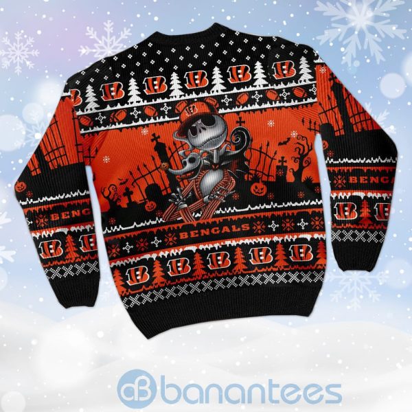 Cincinnati Bengals Jack Skellington Halloween Ugly Christmas 3D Sweater Product Photo