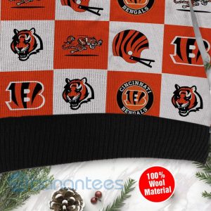 Cincinnati Bengals Logo Checkered Flannel Design Ugly Christmas 3D Sweater Product Photo