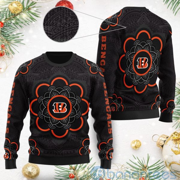 Cincinnati Bengals Mandala Logo Ugly Christmas 3D Sweater Product Photo
