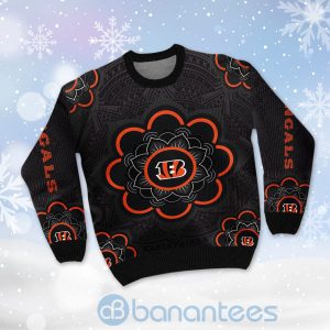 Cincinnati Bengals Mandala Logo Ugly Christmas 3D Sweater Product Photo