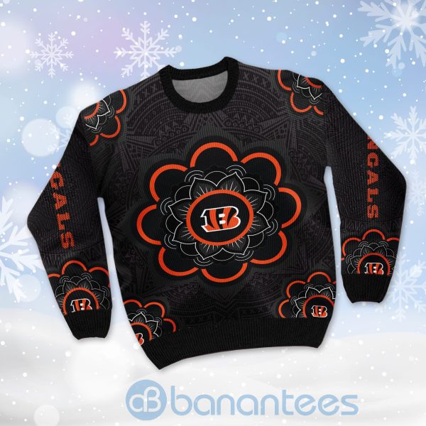 Cincinnati Bengals Mandala Logo Ugly Christmas 3D Sweater Product Photo