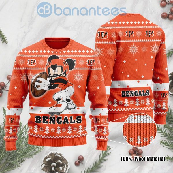 Cincinnati Bengals Mickey Mouse Funny Ugly Christmas 3D Sweater Product Photo