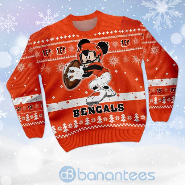 Cincinnati Bengals Mickey Mouse Funny Ugly Christmas 3D Sweater Product Photo