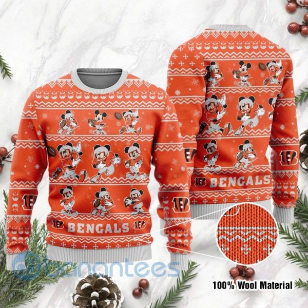 Cincinnati Bengals Mickey Mouse Ugly Christmas 3D Sweater Product Photo