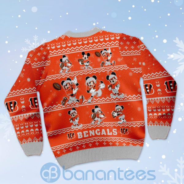 Cincinnati Bengals Mickey Mouse Ugly Christmas 3D Sweater Product Photo
