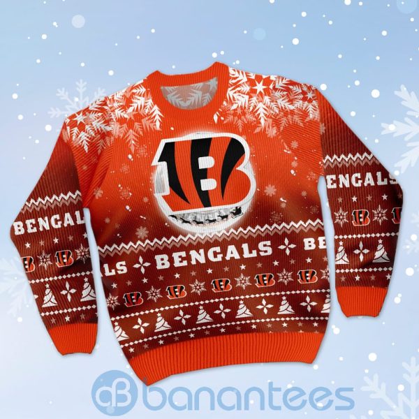 Cincinnati Bengals Santa Claus In The Moon Ugly Christmas 3D Sweater Product Photo