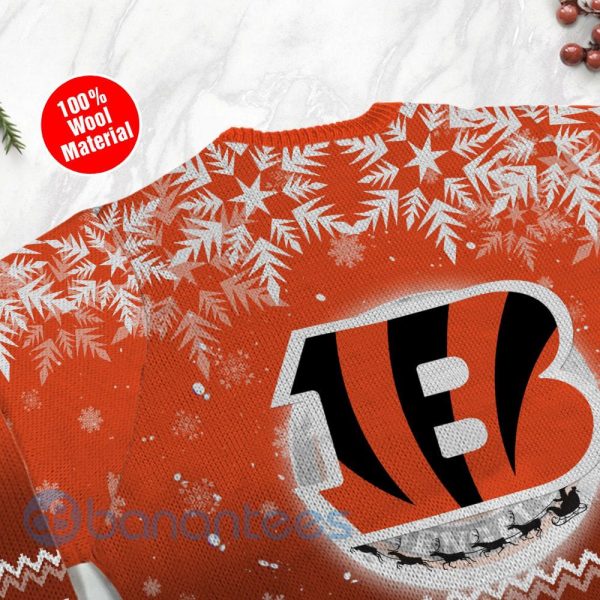 Cincinnati Bengals Santa Claus In The Moon Ugly Christmas 3D Sweater Product Photo