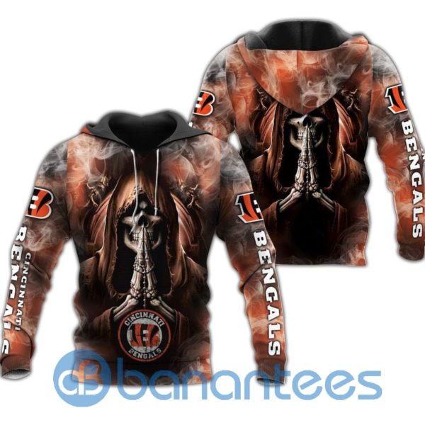 Cincinnati Bengals Skull Smoke All Over Printed 3D Hoodie Zip Hoodie Product Photo