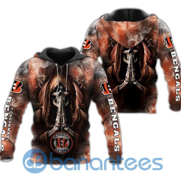 Cincinnati Bengals Skull Smoke All Over Printed 3D Hoodie Zip Hoodie Product Photo